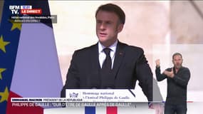 "Vous nous avez rappelé, amiral, qu'il est des chênes que rien n'abat": Emmanuel Macron rend hommage à Philippe de Gaulle