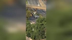 Les images du violent choc frontal survenu sur l'A8 le 26 juin 2025 au matin vers Mandelieu-la-Napoule.