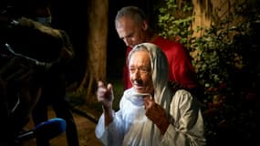 Sophie Pétronin, avec son fils Sébastien Chadaud Pétronin à Bamako, le 8 octobre 2020