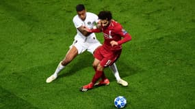 Presnel Kimpembe et Mohamed Salah, à Paris le 28 novembre 2018