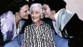 Jeanne Calment à son 114ème anniversaire.