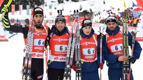 Martin Fourcade, Jean-Guillaume Béatrix, Alexis Boeuf et Simon Fourcade