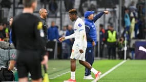Faris Moumbagna lors de Marseille-Nice, le 24 avril 2024