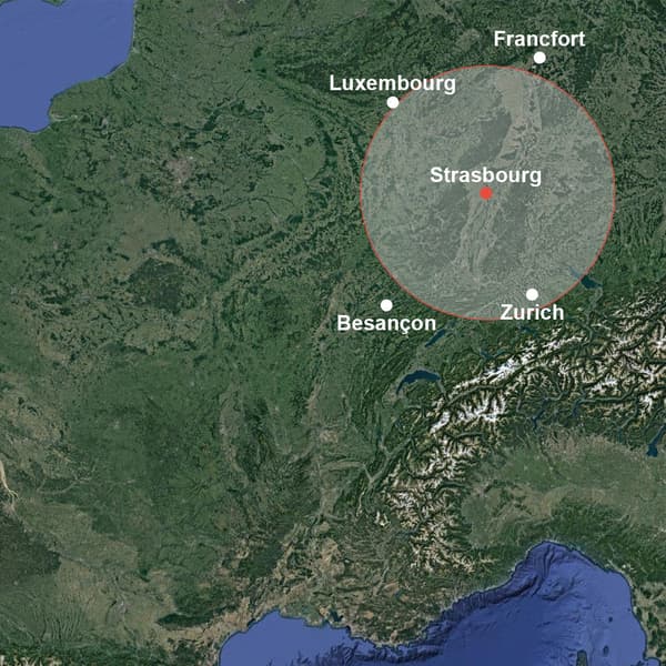 Infographie imaginant les feux australiens s'ils partaient de Strasbourg. Infographie imaginant les feux australiens s'ils partaient de Strasbourg.