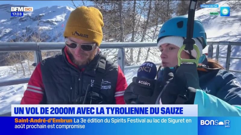 Le Sauze: un vol de 2km avec la tyrolienne de la station