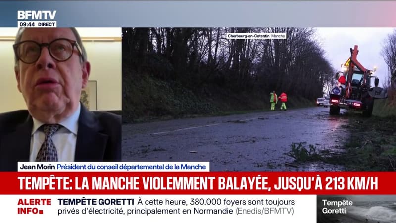Tempête Goretti: "Nous n'avons à déplorer que deux blessés légers", indique Jean Morin, président du conseil départemental de la Manche