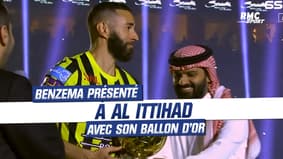 Football : Benzema présenté à Al Ittihad avec son Ballon d'Or