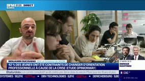 Benjamin Ducousso (PDG et fondateur de WIZBII): "42% (des jeunes) disent s'être réorientés à cause de l'impact de la crise sanitaire"