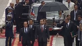 François Hollande à son arrivée à Casablanca, mercredi après-midi.