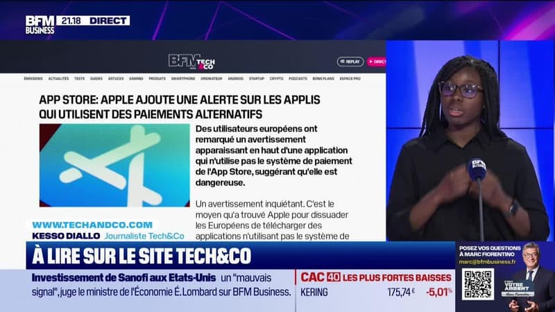 À lire sur le site Tech&Co : App Store, Apple ajoute une alerte sur les applis qui utilisent des paiements alternatifs par Kesso Diallo - 15/05