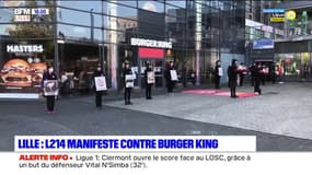 Lille: l'association L214 a manifesté, ce samedi, contre l'enseigne Burger King