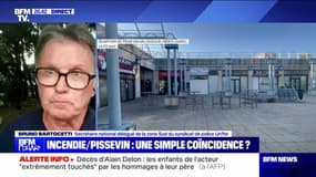 Quartier de Pissevin à  Nîmes: incendie près du nouveau commissariat - 21/08