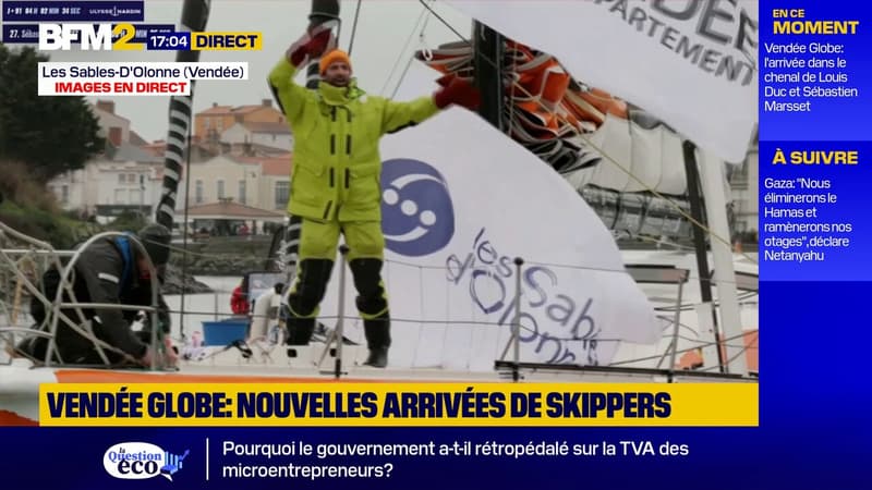 Vendée Globe: le skipper Sébastien Marsset arrive aux Sables-d'Olonne