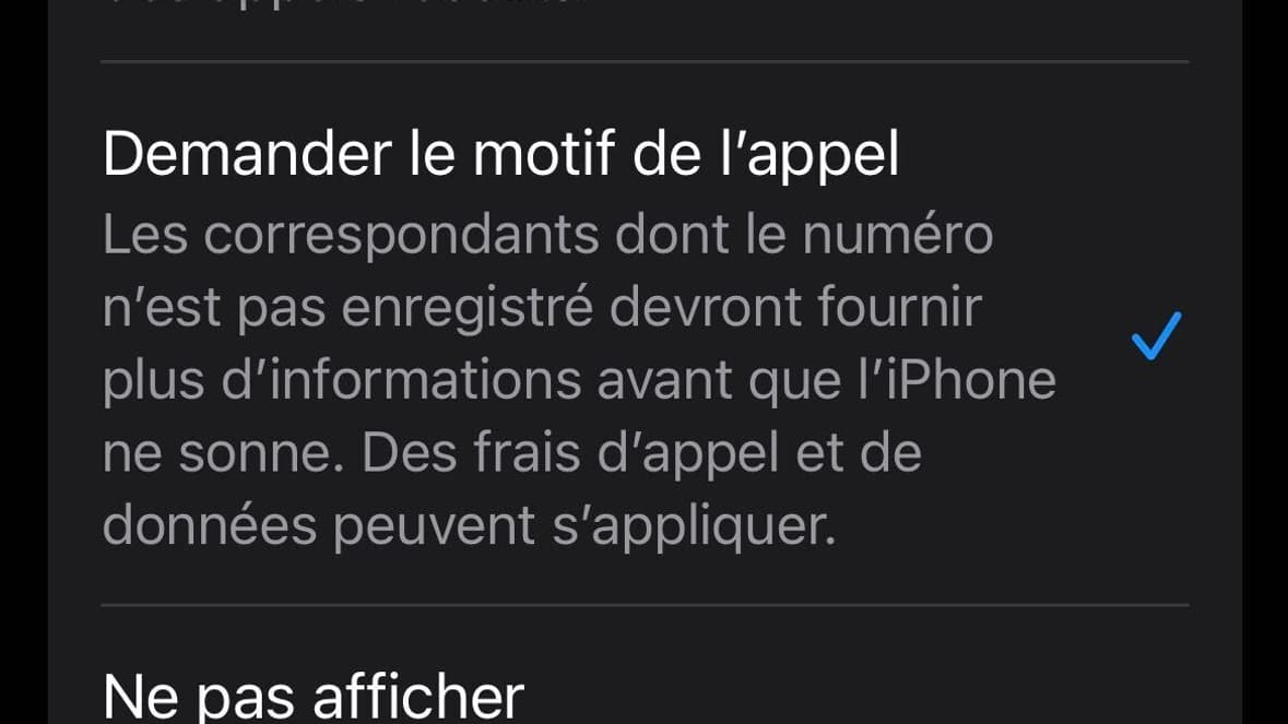 Le filtrage des appels sur iOS 26