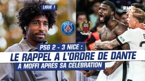 PSG 2-3 Nice : Le rappel à l'ordre de Dante à Moffi après sa célébration