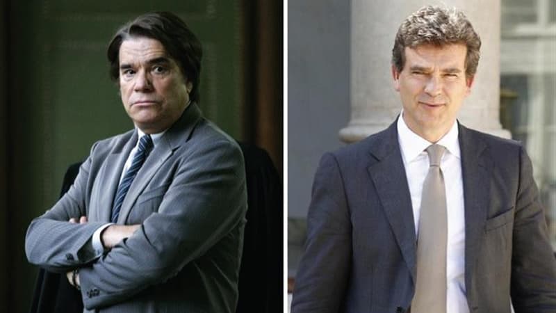 Bernard Tapie affirme détenir un enregistrement démontrant que le ministre du Redressement productif Arnaud Montebourg a essayé de bloquer son projet de rachat des journaux du groupe Hersant médias (GHM), dans le sud de la France. /Photos d'archives/REUTE