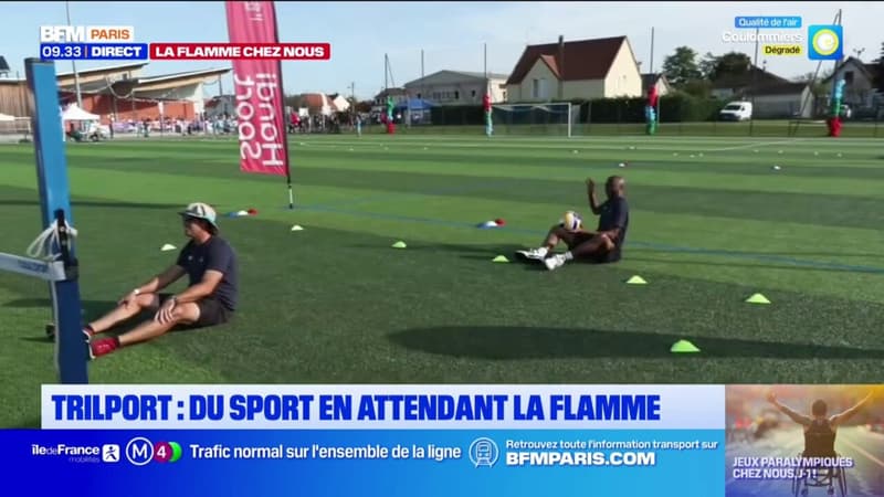 Flamme paralympique à Trilport: à la découverte du volley-ball assis (1/1)