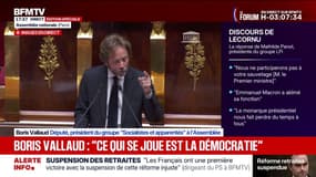 Suspension de la retraite: pour Boris Vallaud, président du groupe (Socialistes et apparentés) à l'Assemblée, "c'est une victoire"