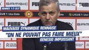 Rennes 1-3 Lille : "On ne pouvait pas faire mieux", Genesio reconnaît les limites bretonnes actuelles