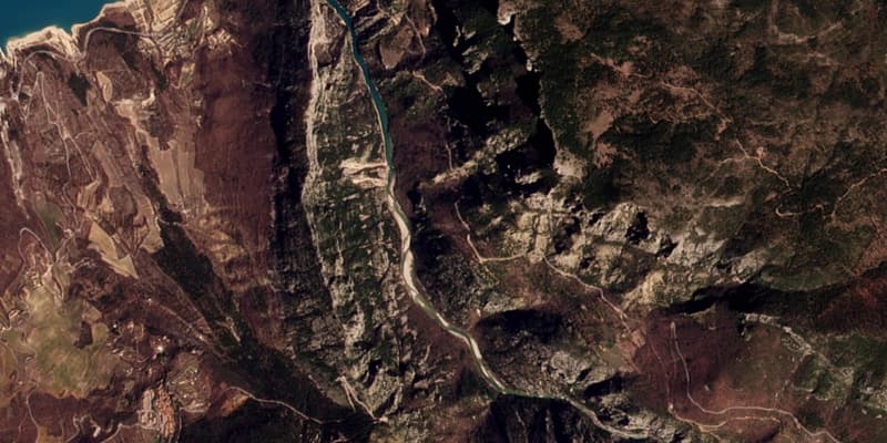 Image satellite des Gorges du Verdon le 4 juillet 2022