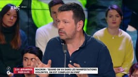 #Giletsjaunes - @EmmanuelMacron dit souvent des trucs vrais, à part que c'est extrêmement gênant que ce soit un président qui dise ça. j'ai l'impression qu'il n'a pas conscience de son statut !" Sylvain Grandserre  #GGRMC 