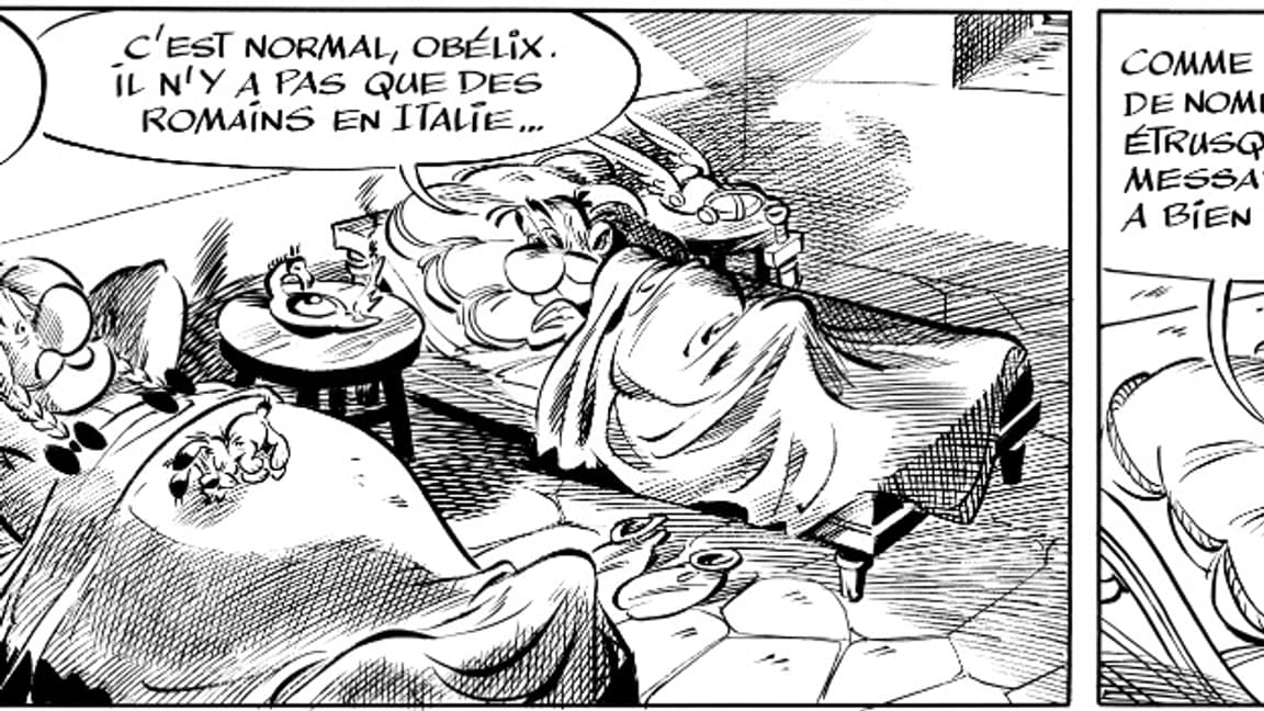 Des cases inédites de "Astérix et les Transitaliques"