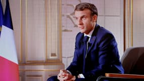 Emmanuel Macron lors de l'interview sur TF1 en décembre 2021