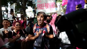 Des fans de Britney Spears devant le tribunal de Los Angeles, qui vient de mettre fin à la tutelle de son père.