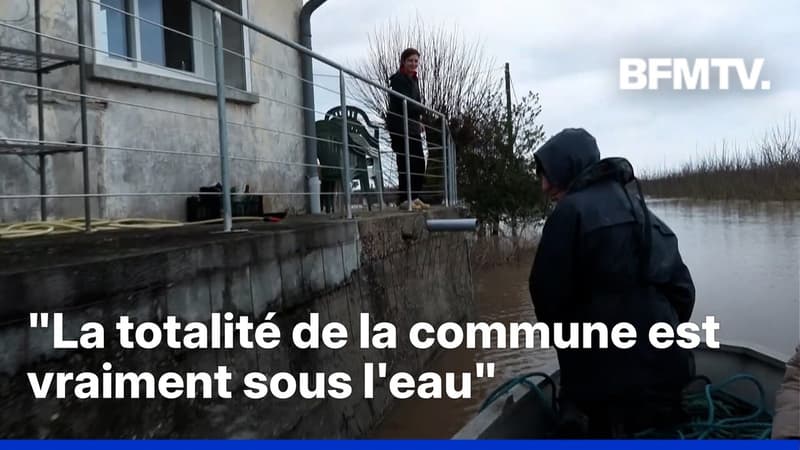 Crues dans le Lot-et-Garonne: le village de Couthures-sur-Garonne est cerné par les eaux après de fortes inondations