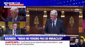 Michel Barnier devant l'Assemblée: "Un discours qui alternait entre impuissance et résignation", pour Olivier Faure (PS)