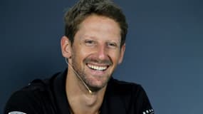 Le pilote français Romain Grosjean, lors d'une conférence de presse avant le Grand Prix de Formule 1 de Hongrie, le 1er août 2019 sur le circuit du Hungaroring à Mogyorod, près de Budapest