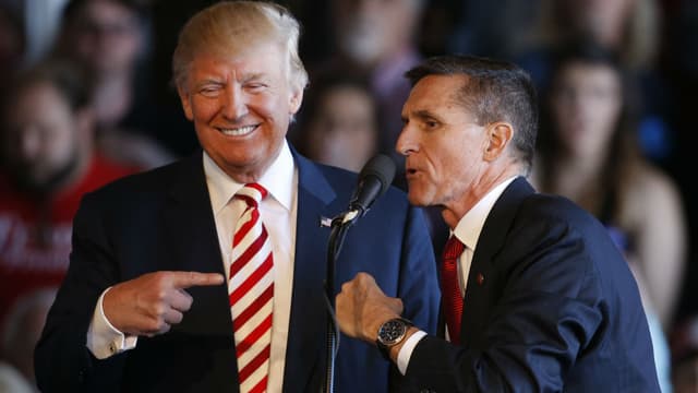 Donald Trump et Michael Flynn lors de la campagne présidentielle de 2016 (Photo d'illustration)
