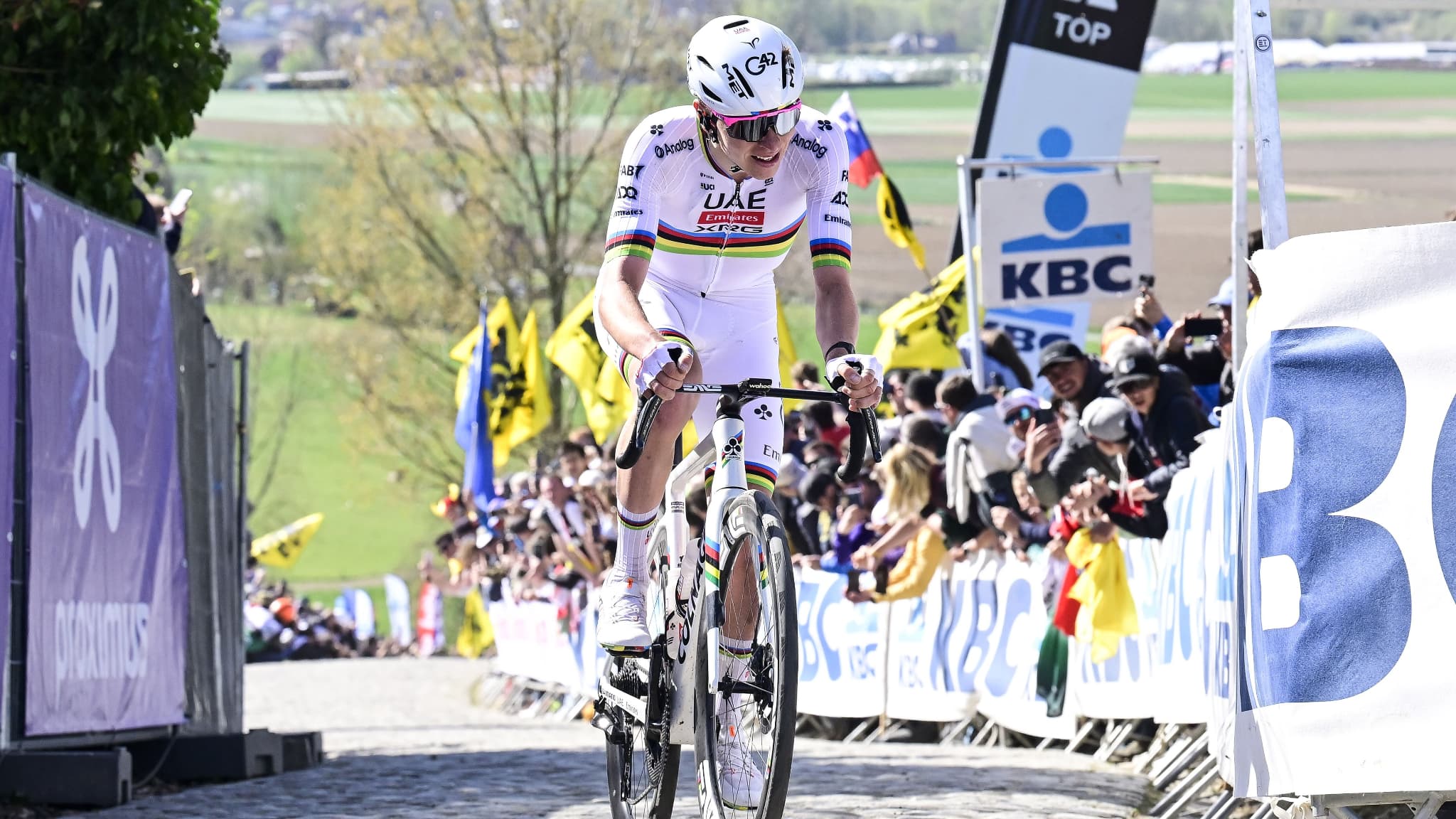 Tadej Pogacar sur le Tour des Flandres 2025