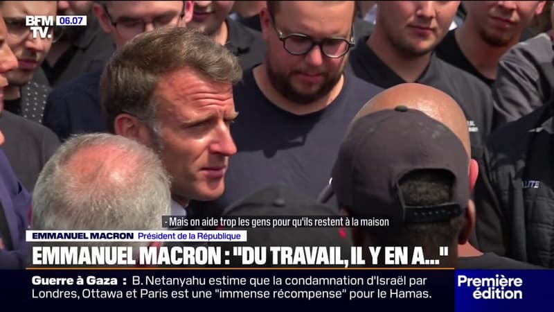 La France n'avancera que par le mérite et le travail: la réponse d'Emmanuel Macron à un salarié de l'usine Daimler Buses
