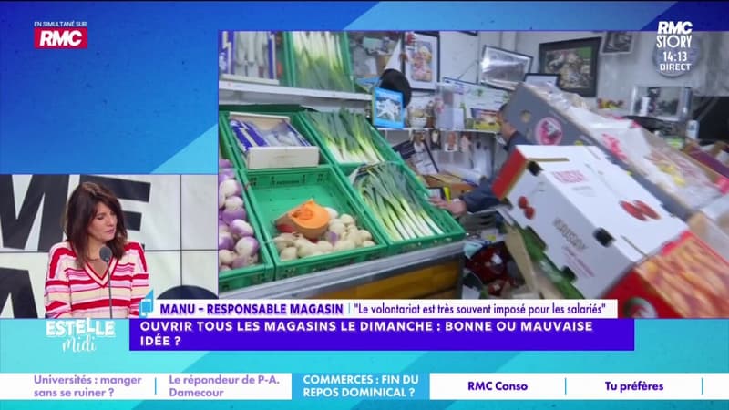 Ouvrir les magasins le dimanche : "Le portefeuille du client n'augmente pas car le dimanche est ouvert", témoigne Manu