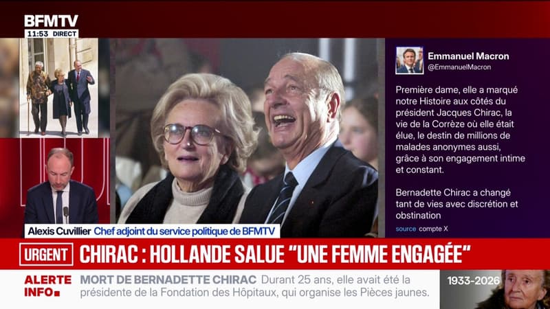 Mort de Bernadette Chirac: l'ex-Premier ministre, Dominique de Villepin, salue "la mémoire d'une femme libre"
