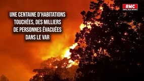 5.000 hectares ravagés, 900 pompiers mobilisés: les images du violent incendie dans le Var