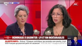 Hommage national à Robert Badinter: pour Sandrine Rousseau, "il n'y a pas un signe égal entre le RN et LFI"