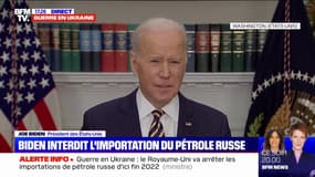 Joe Biden sur l'embargo américain le pétrole et le gaz russes: "Défendre la liberté a un coût" 