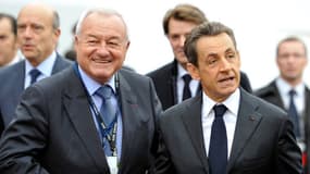 Le député-maire de Cannes Bernard Brochand en compagnie de Nicolas Sarkozy en 2011