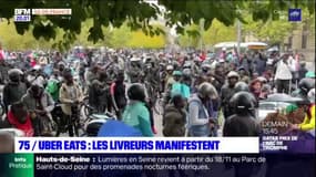 Paris: deuxième mobilisation des livreurs Uber Eats contre les désactivations de compte