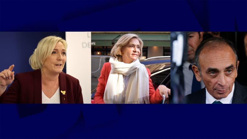 Marine Le Pen, Valérie Pécresse et Eric Zemmour