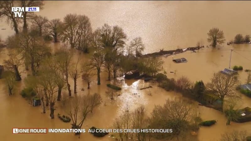 LIGNE ROUGE - Les rues de Guipry-Messac (Ille-et-Vilaine) sous les eaux