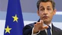 Selon un sondage LH2 pour Le Nouvel Observateur rendu public mardi, Nicolas Sarkozy, ici lors d'une conférence sur les matières premières à Bruxelles, poursuit sa remontée dans les sondages avec 36% d'opinions favorables en juin, soit deux points de mieux