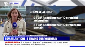 Grève SNCF: moins de trains annulés que prévu ce week-end, 8 TGV Atlantique sur 10 circuleront normalement 