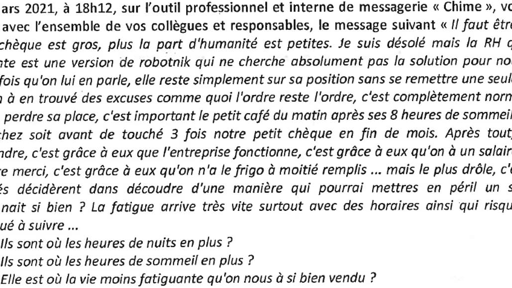 Un extrait de la lettre de licenciement envoyée le 10 mai au salarié. Un extrait de la lettre de licenciement envoyée le 10 mai au salarié.
