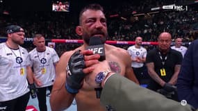 Benoît Saint Denis après sa défaite à l'UFC Paris 3, à Bercy le 28 septembre 2024