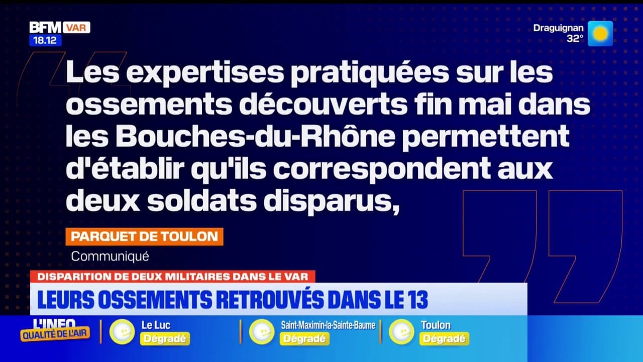 Disparition de deux militaires dans le Var : leurs ossements identifiés dans les Bouches-du-Rhône