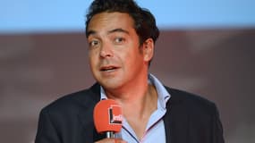 Patrick Cohen à une conférence de presse à la Maison de la Radio le 28 août 2013.