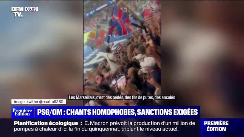 PSG/OM: des sanctions exigées après des chants homophobes dans le stade